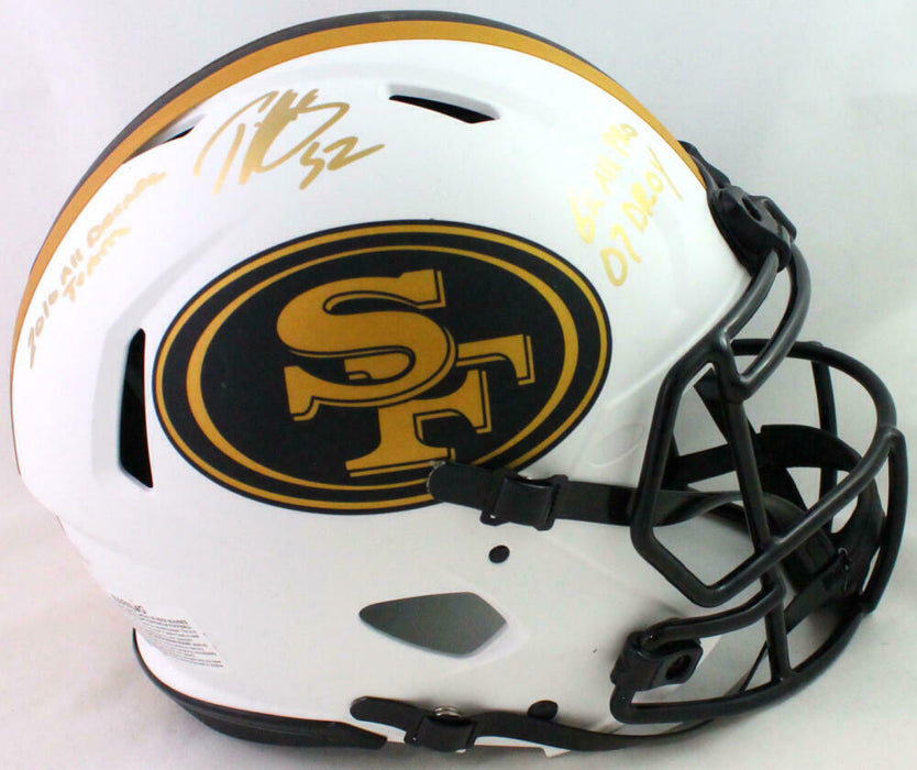 Patrick Willis San Francisco 49ers Signed 49ers Lunar Authentic Full-sized Helmet with 3 Insc *Gold (BAS COA)