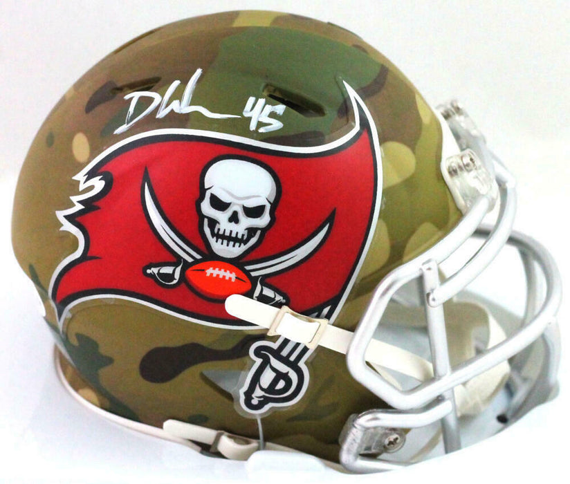 Devin White Tampa Bay Buccaneers Signed Tampa Bay Bucs Camouflage Speed Mini Helmet *White (BAS COA)