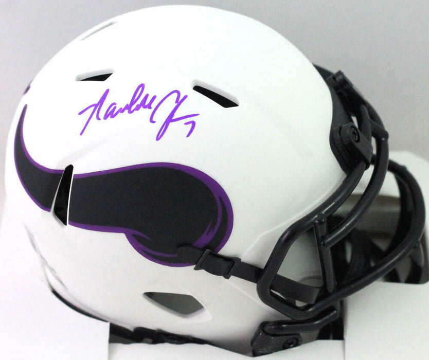 Randall Cunningham Minnesota Vikings Signed Eagles Lunar Speed Mini Helmet *Purple (BAS COA)