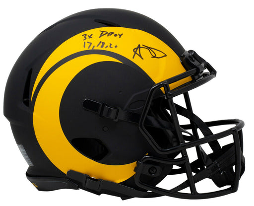 Aaron Donald Los Angeles Rams Signed Full Size Speed Authentic Eclipse Helmet 3x DPOY JSA COA (St . Louis), , 