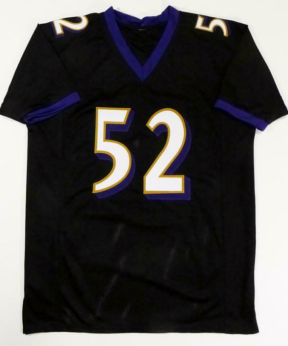 Ray Lewis Autographed Black Pro Style Jersey (BAS COA)