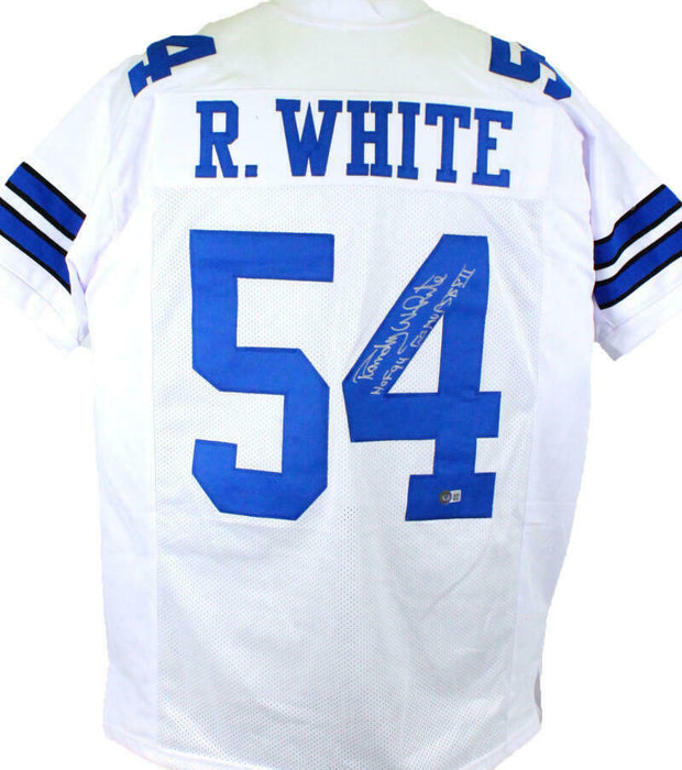 Randy White Dallas Cowboys Autographed White Pro Style Jersey w/2 Insc- (BAS COA)