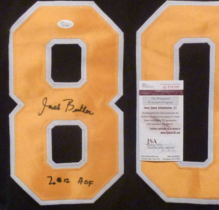 Jack Butler Pittsburgh Steelers Signed Pittsburgh Steelers Black XL Jersey with HOF 10761 (JSA COA)