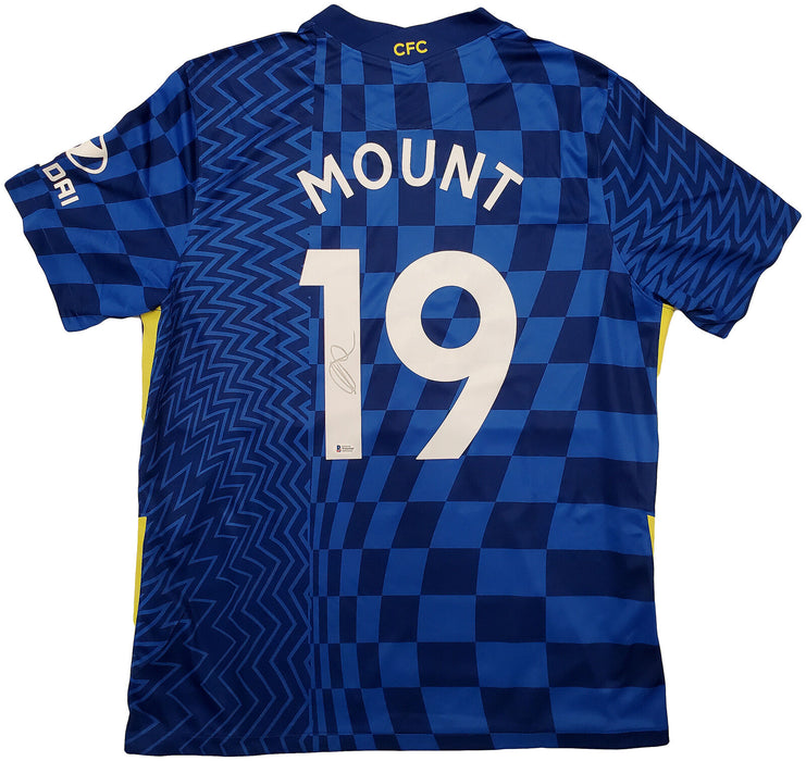 Mason Mount Chelsea F.C. Signed Blue Nike Jersey XL Silver (BAS COA)