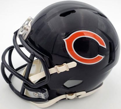JUSTIN FIELDS CHICAGO BEARS SIGNED BLUE SPEED MINI HELMET (BAS COA)