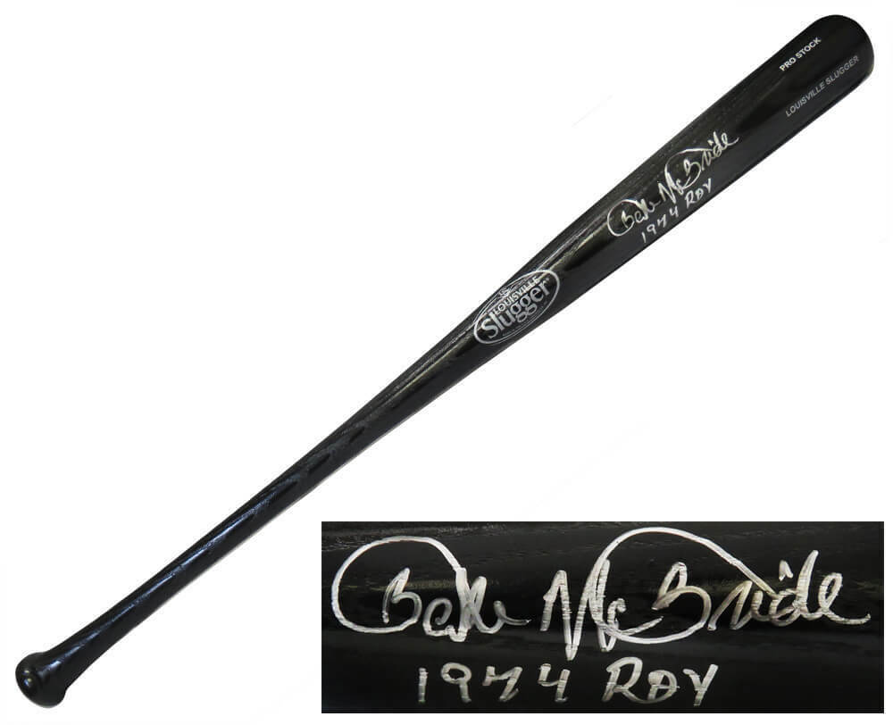 Bake McBride St. Louis Cardinals Signed Rawlings Black Big Stick Bat w/1974 ROY (SCHWARTZ COA)