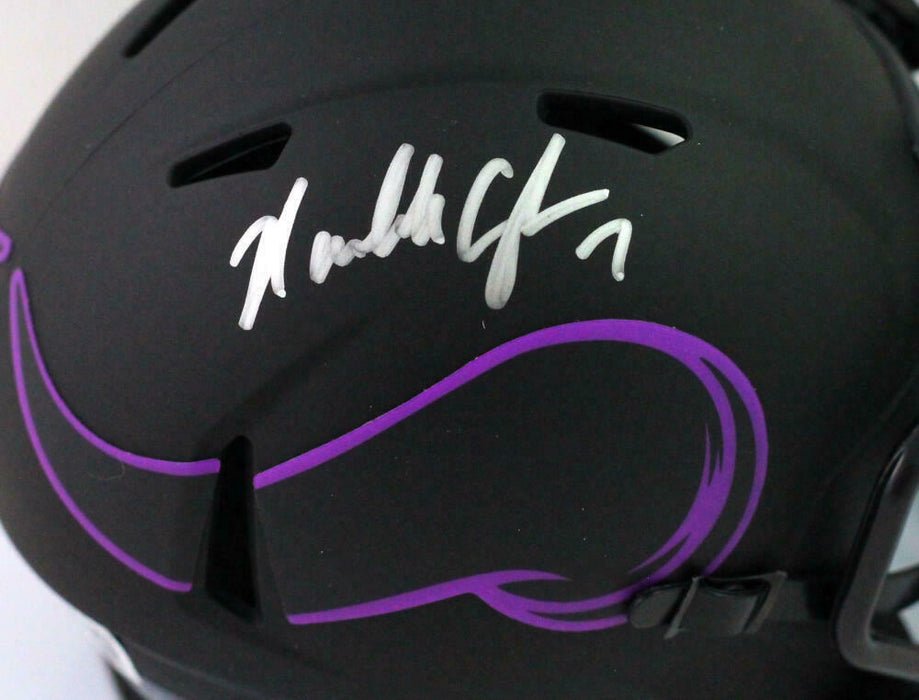 Randall Cunningham Minnesota Vikings Signed Eagles Eclipse Speed Mini Helmet *Silver (BAS COA)