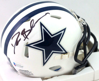Deion Sanders Autographed Dallas Cowboys Flat White Mini Helmet- (BAS COA)