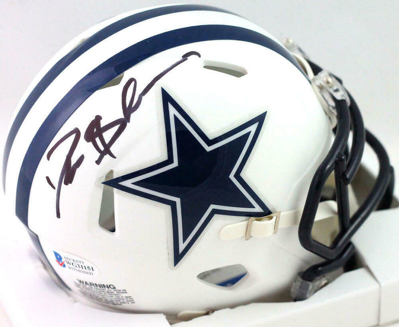 Deion Sanders Autographed Dallas Cowboys Flat White Mini Helmet- (BAS COA)