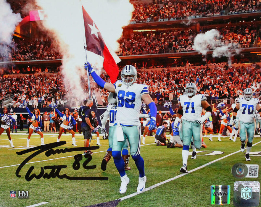 Jason Witten Autographed Dallas Cowboys 8x10 HM Photo Texas Flag-BAS COA