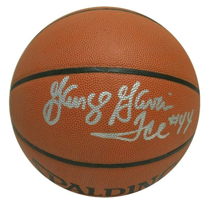 George The Iceman Gervin Signed San Antonio Spurs Autographed Basketball AJ56262 (PSA/DNA COA)