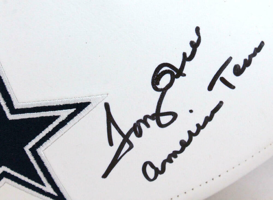 Drew Pearson Tony Hill Signed Dallas Cowboys Logo Football w/2 Insc- (BAS COA)