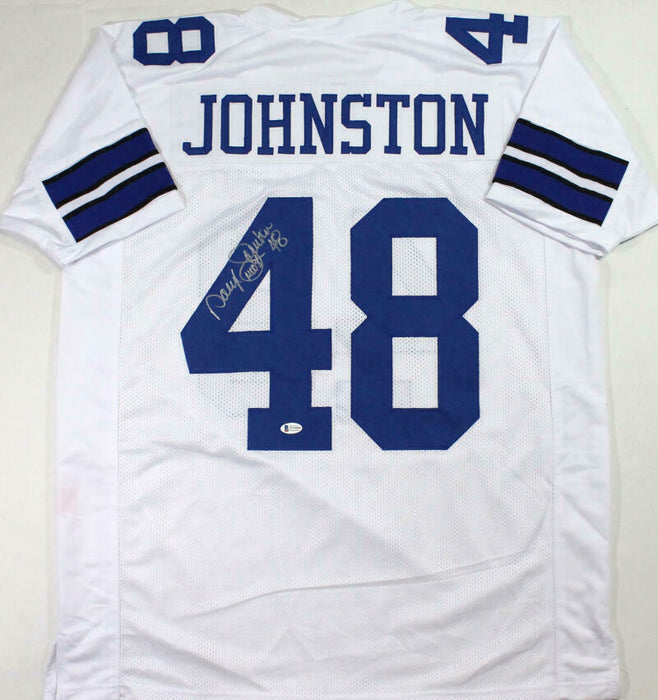 Daryl Moose Johnston Autographed Dallas Cowboys White Pro Style Jersey - BAS COA
