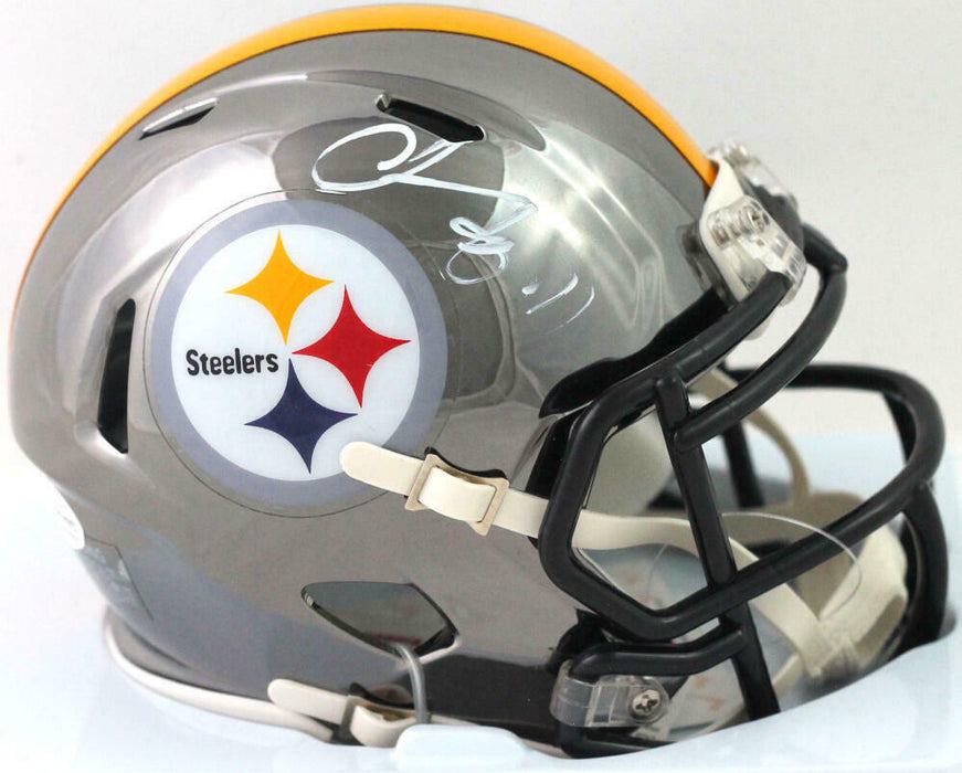 Chase Claypool Pittsburgh Steelers Signed Steelers Chrome Mini Helmet *White (BAS COA)