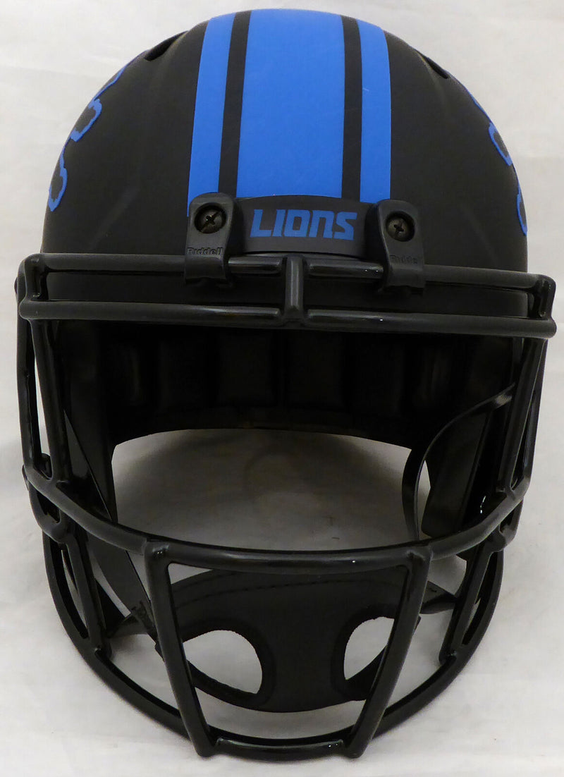 BARRY SANDERS DETROIT LIONS AUTOGRAPHED LIONS BLACK ECLIPSE FULL SIZE HELMET 177666 (BAS COA)