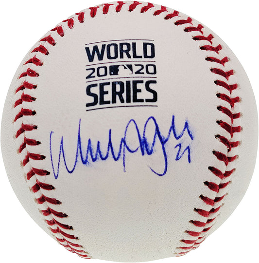 Walker Buehler Los Angeles Dodgers Signed 2020 WS Baseball Dodgers Smudged BAS COA (Brooklyn)
