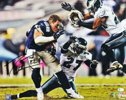 Jason Witten Autographed Dallas Cowboys 8x10 FP Photo Helmet Off- BAS COA