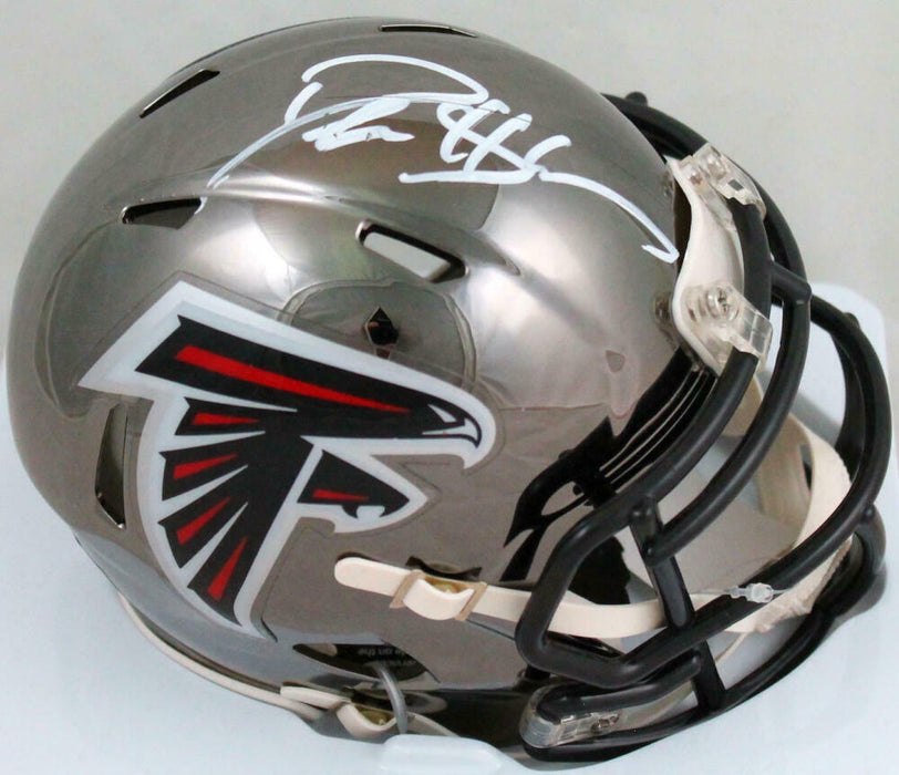 Deion Sanders Atlanta Falcons Signed Chrome Mini Helmet (BAS COA)