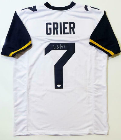 Will Grier Autographed White College Style Jersey (JSA COA)