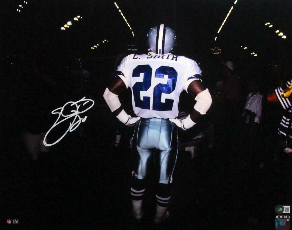 Emmitt Smith Autographed Cowboys Football Jersey w/ COA – The