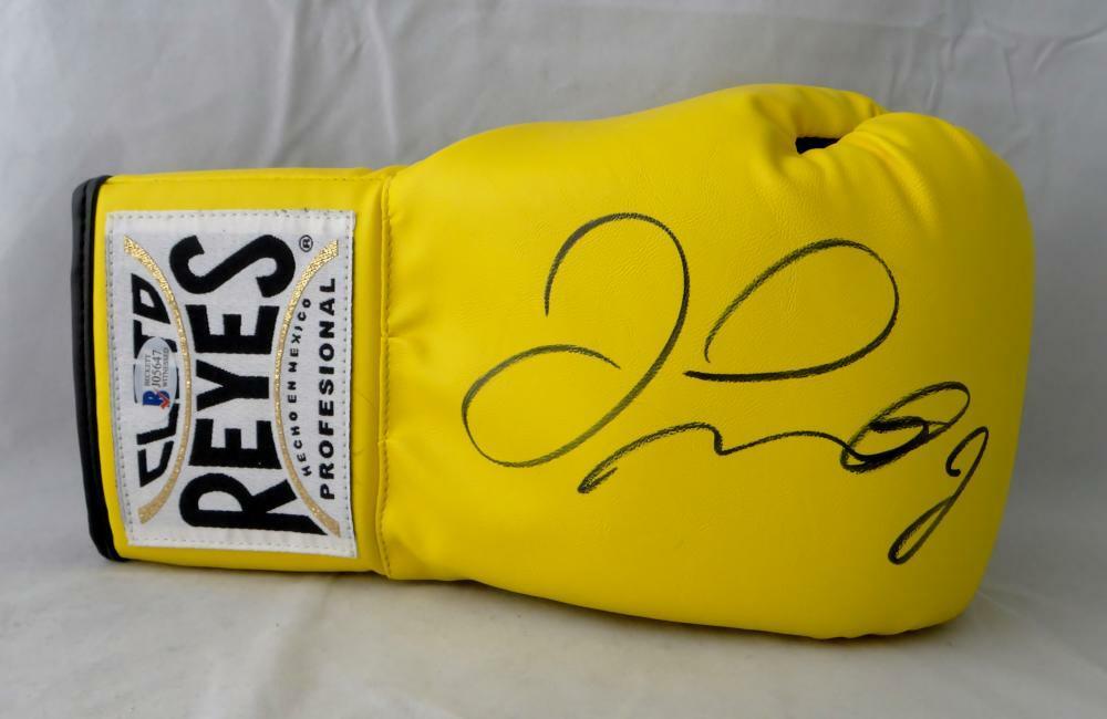 Floyd Mayweather Autographed Yellow Cleto Reyes Boxing Glove (BAS COA)