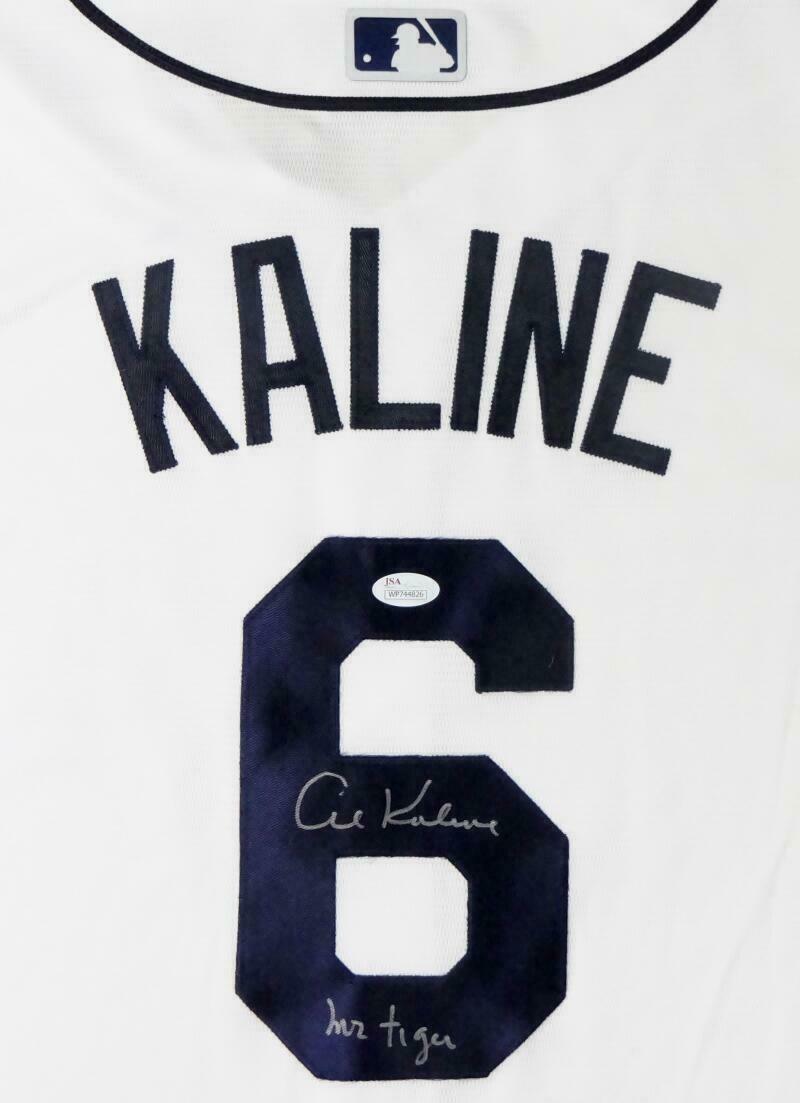 Al Kaline Detroit Tigers Signed White Majestic Jersey w/ Mr. Tiger (JSA COA)
