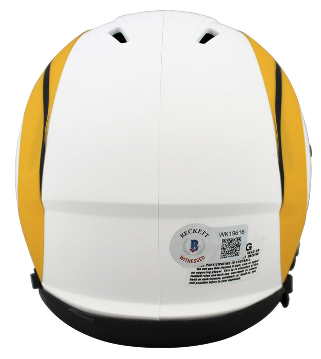 Marshall Faulk Los Angeles Rams Signed Lunar Speed Mini Helmet BAS COA (St. Louis)