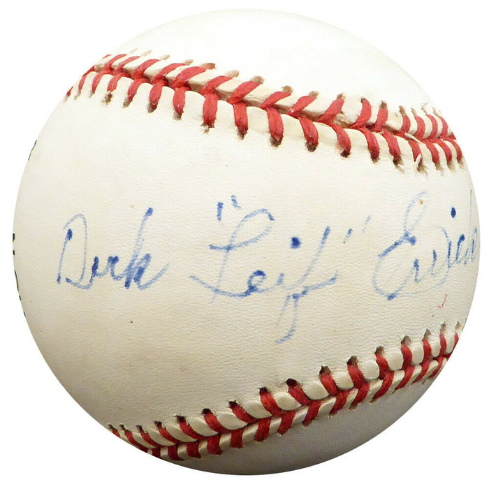 Dick "Leif" Errickson Autographed NL Baseball Cubs, Boston Braves (BAS COA)