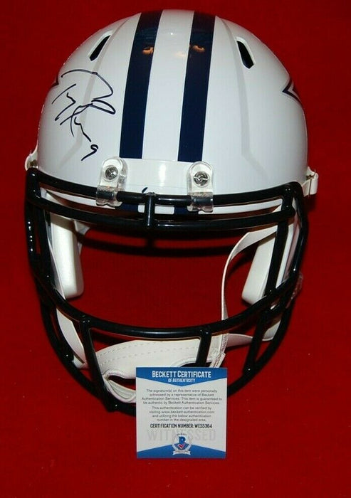 Tony Romo Autographed Dallas Cowboys Flat White Authentic Full-Size Football  Helmet - BAS