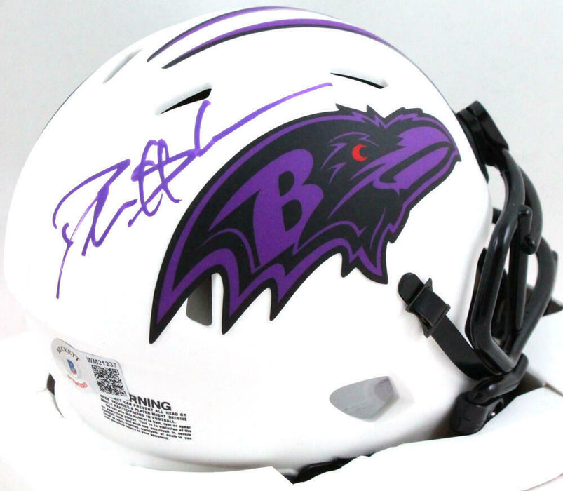 Deion Sanders Baltimore Ravens Signed Lunar Mini Helmet (BAS COA)