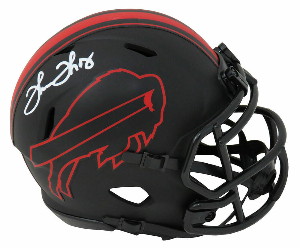 Thurman Thomas Autographed Buffalo Bills Lunar Speed Mini Helmet- Beckett W  *Red