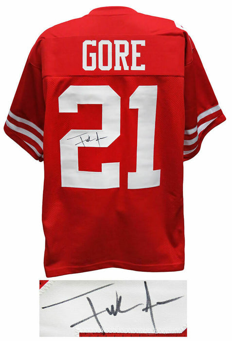 Frank Gore San Francisco 49ers Signed Red Custom Football Jersey (SCHWARTZ)