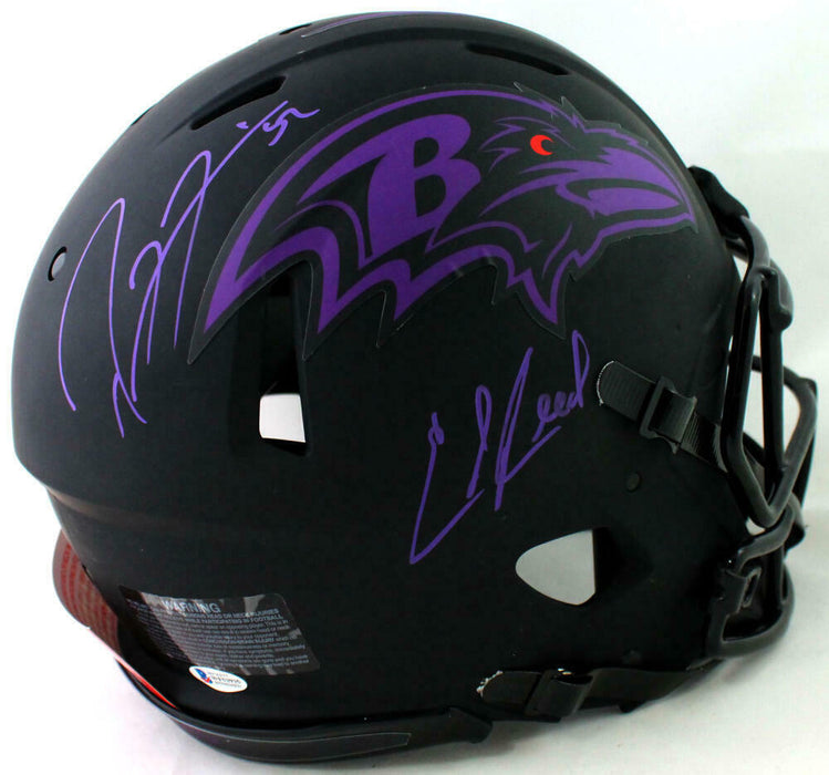 Ed Reed Ray Lewis Baltimore Ravens Signed F/S Eclipse Authentic Helmet (BAS COA)