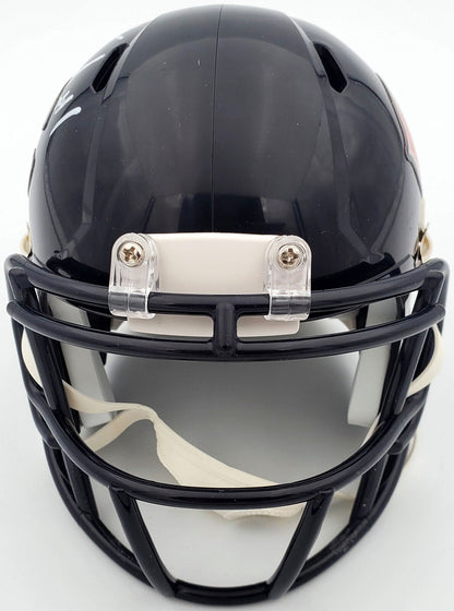 JUSTIN FIELDS CHICAGO BEARS SIGNED BLUE SPEED MINI HELMET (BAS COA)