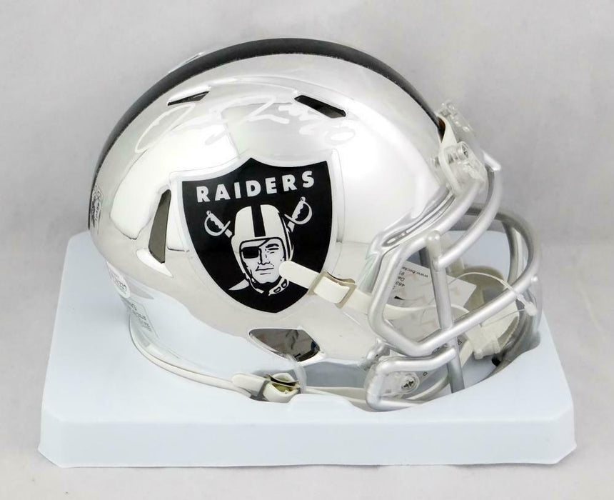 Josh Jacobs Oakland Raiders Signed Chrome Mini Helmet (BAS COA)