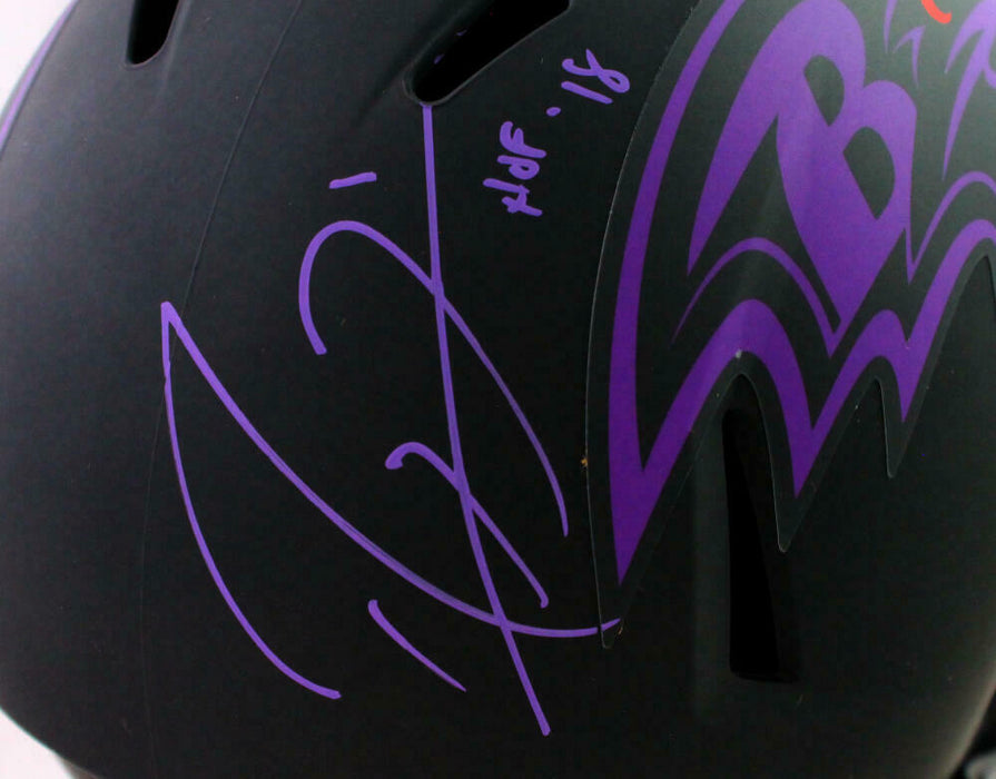 Ray Lewis Baltimore Ravens Signed F/S Eclipse Helmet w/ HOF (BAS COA)
