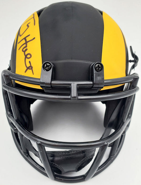Tory Holt St. Louis Rams Signed Eclipse Black Speed Mini Helmet QR 193785 BAS COA (Los Angeles)