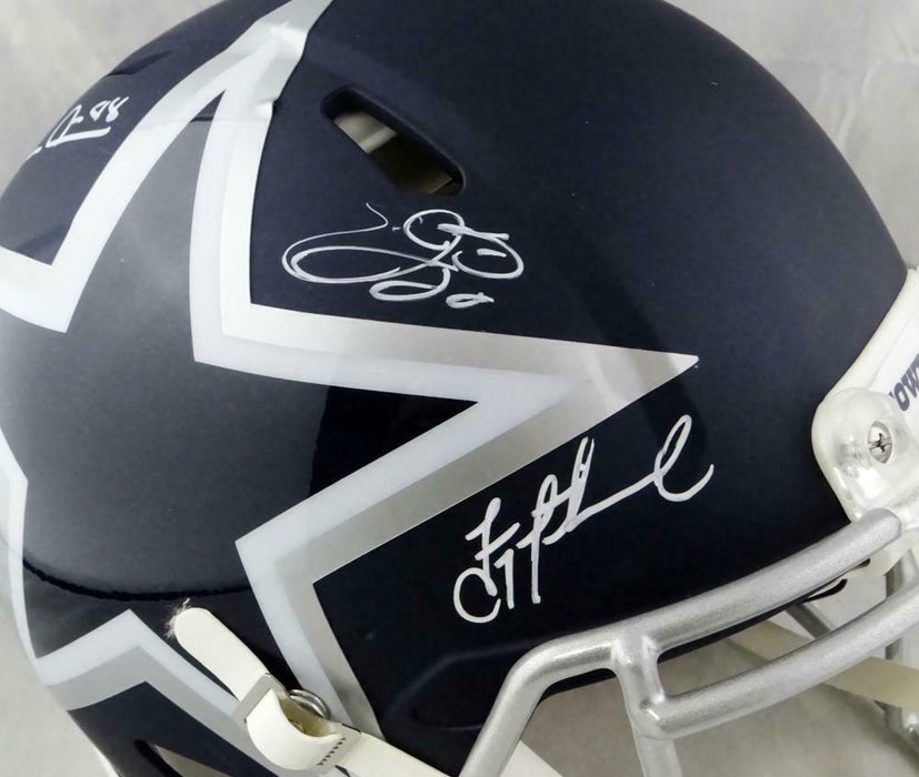 Troy Aikman Autographed Dallas Cowboys Chrome Mini Football Helmet - BAS COA