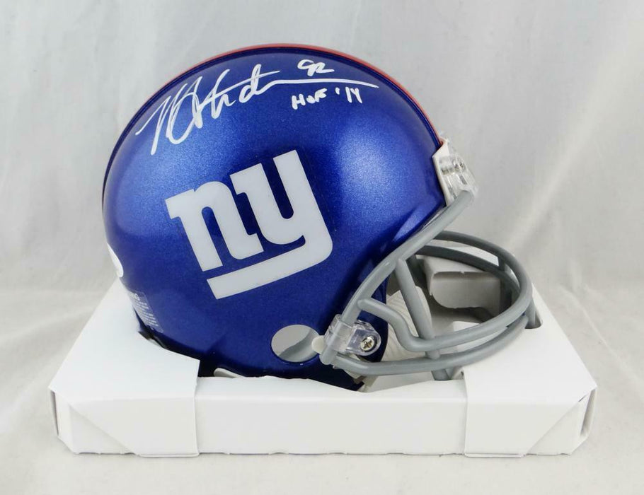 Michael Strahan New York Giants Signed New York Giants Mini Helmet with HOF *White (JSA COA)