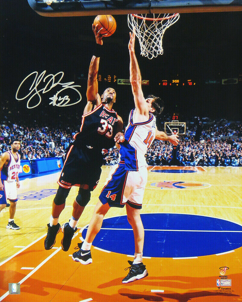 Alonzo Mourning Miami Heat Signed Action 16x20 Photo (SCHWARTZ)