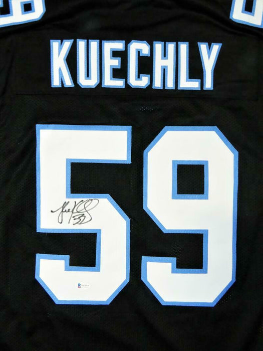 The Jersey Source Luke Kuechly Autographed Light Blue Pro Style Stat Jersey-Beckett W Hologram *Black