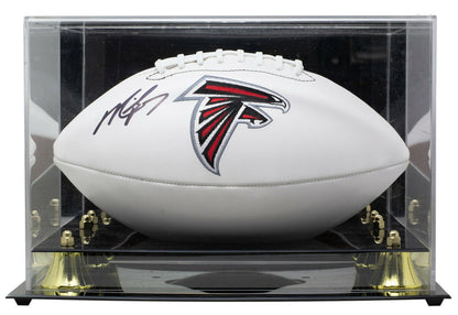 Michael Vick Atlanta Falcons Signed White Logo Football w/Case (JSA COA)