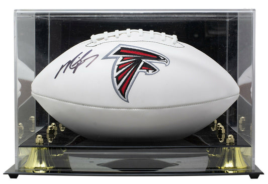 Michael Vick Atlanta Falcons Signed White Logo Football w/Case (JSA COA)