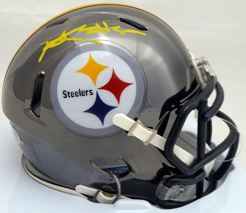 Antonio Brown Pittsburgh Steelers Signed Steelers Black Chrome Speed Mini Helmet (BAS COA)