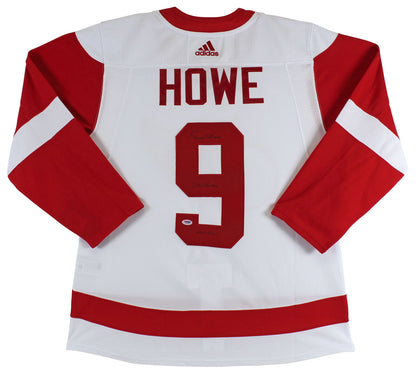 Gordie Howe Detroit Red Wings Signed "Mr. Hockey, HOF" White Adidas Jersey #S32430 (PSA/DNA COA)