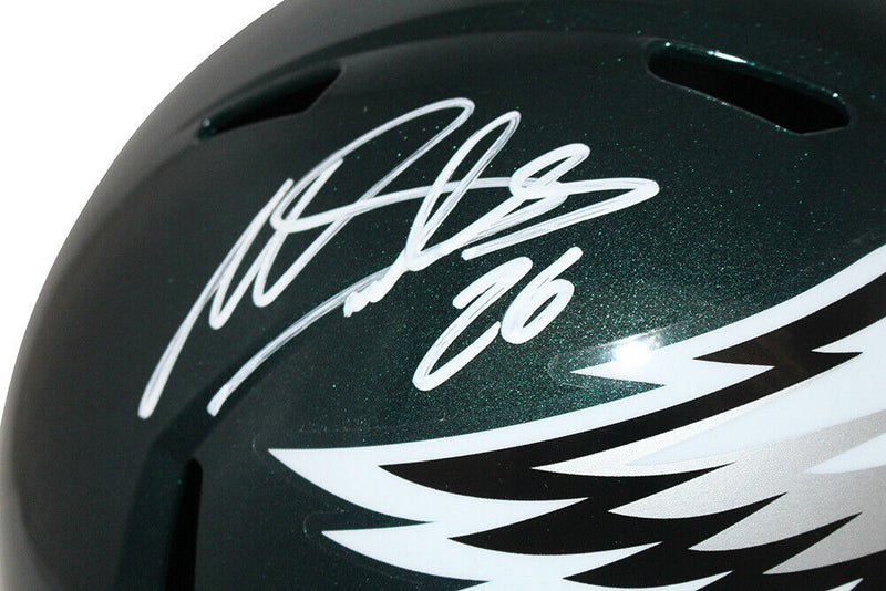 Miles Sanders Philadelphia Eagles Signed F/S Speed Helmet (JSA COA)