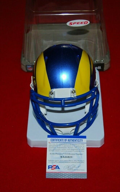 TYLER HIGBEE Los Angeles Rams signed speed mini helmet PSA/DNA COA 2