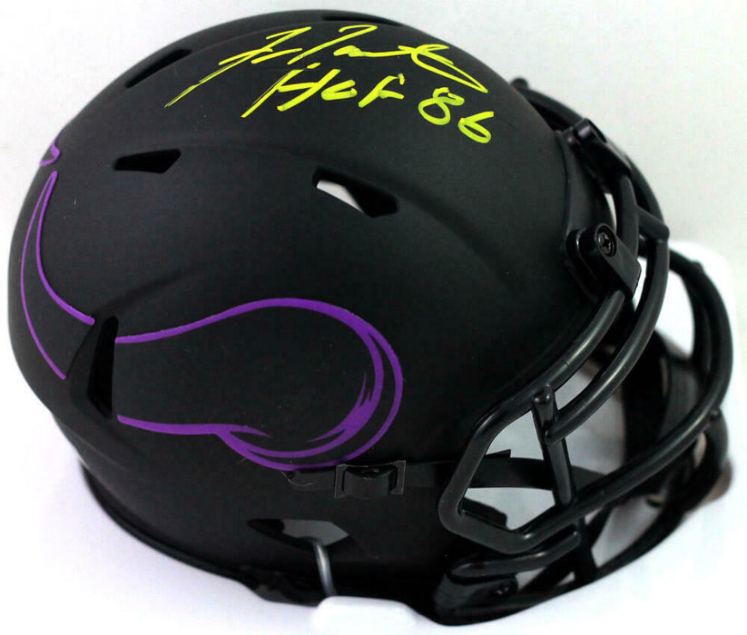 Fran Tarkenton Minnesota Vikings Signed Eclipse Mini Helmet w/ HOF (JSA COA)
