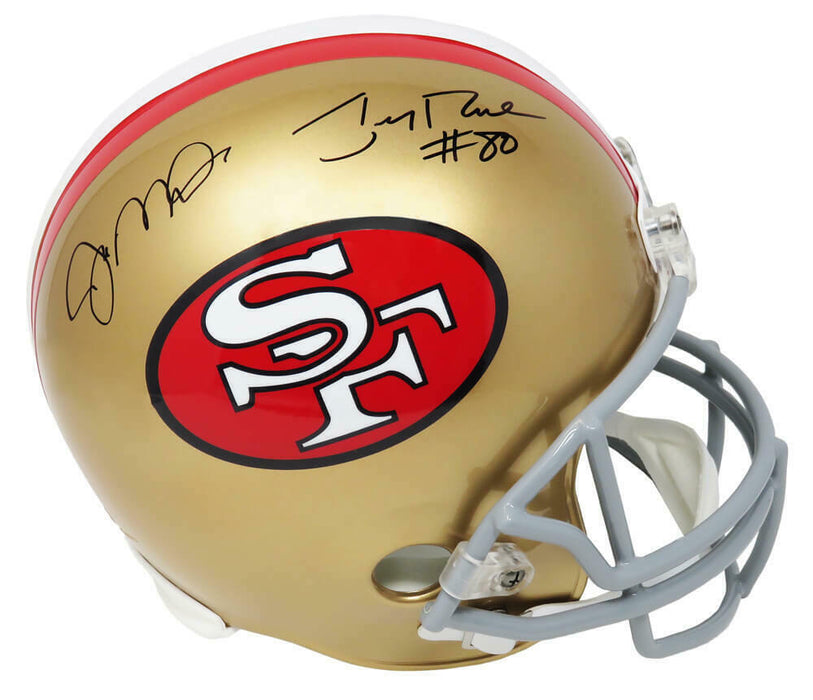 Joe Montana/Jerry Rice San Francisco 49ers Signed SF 49ers T/B Riddell Full-sized Helmet (SCHWARTZ)