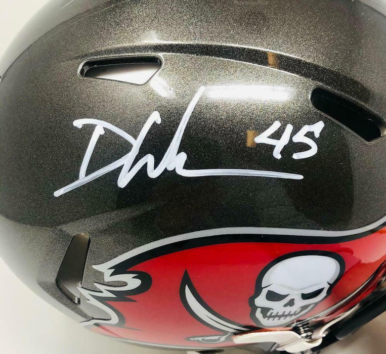 Devin White Tampa Bay Buccaneers Signed Champs Logo Authentic Helmet (FAN COA)